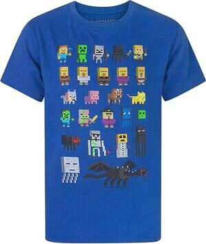 Mojang Boys' Blue Short Sleeve Graphic T-Shirt Youth Size Small 6/7